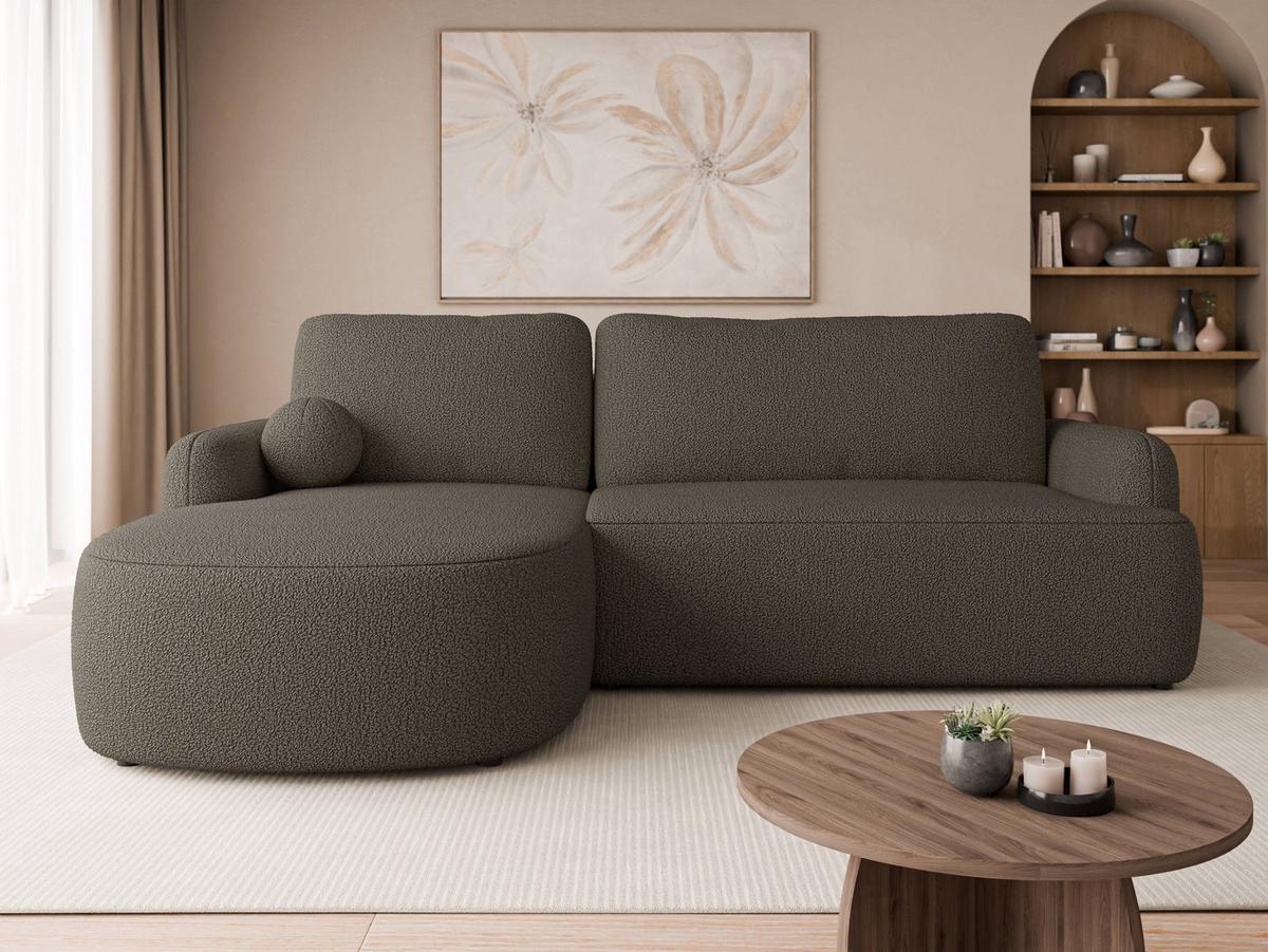 ECKSOFA Loridu Premium, Seite: Links - Wengefarben/Schwarz, Holz/Kunststoff (250/174cm) - MIRJAN24