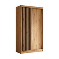 SCHWEBETÜRENSCHRANK LAMELLO 120/216/61 cm 2-türig Eiche Artisan - Eiche Artisan, Holzwerkstoff (120/216/61cm) - MASSENO