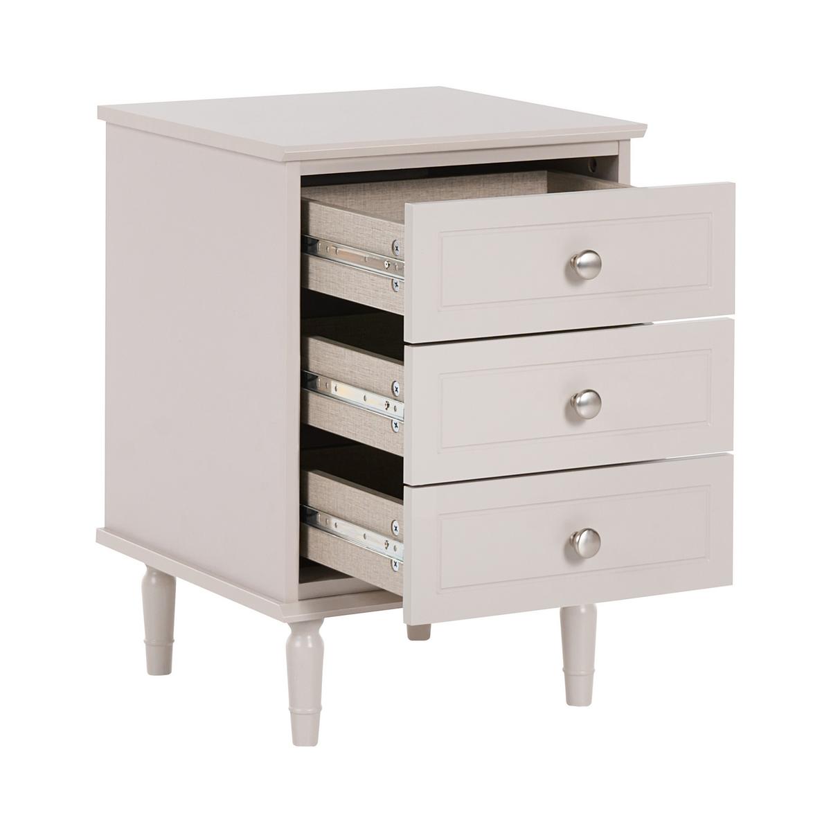 NACHTTISCH mit 3 Schubladen Beige Oberon - Beige, Holz/Holzwerkstoff - Beliani