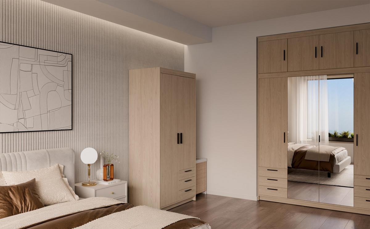 KLEIDERSCHRANK Storicos Geölte Eiche 89,7/190,5/53 cm - 2T3S Modern mit Schubladen - Eichefarben, Holzwerkstoff/Kunststoff (89.8/190.5/53cm) - AX Living