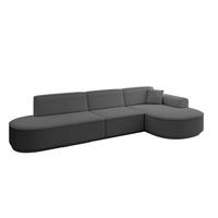 ECKSOFA Ottomane Rechts MARI-L2-v3 - 328x171x83 cm Grau Bouclé - Schwarz/Grau, Holzwerkstoff/Kunststoff (171/328cm) - ALTDECOR