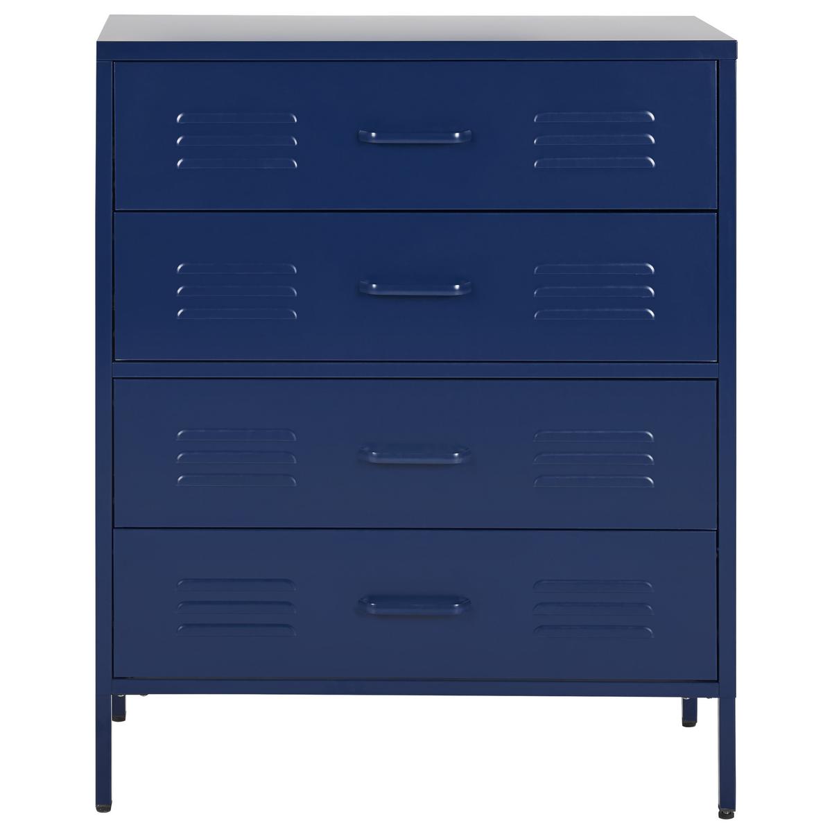 KOMMODE blau 4 Schubladen Enago - Blau, Metall (80/102/40cm) - Beliani