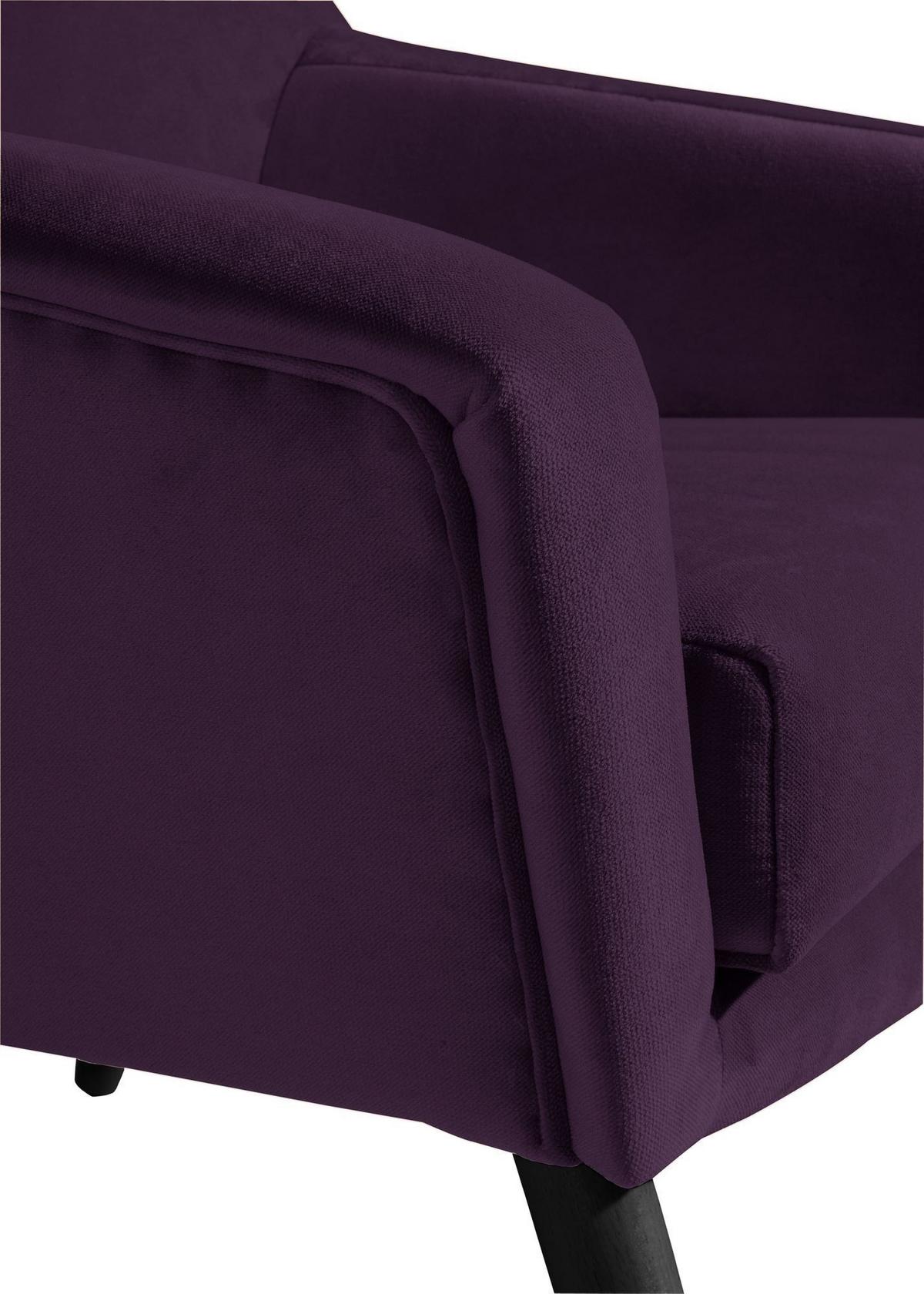 SESSEL Kachka Bezug Samtvelour Buche schwarz / purple - Lila/Buche Kolonial, Kunststoff (71/81/67cm) - 58aufmkessel