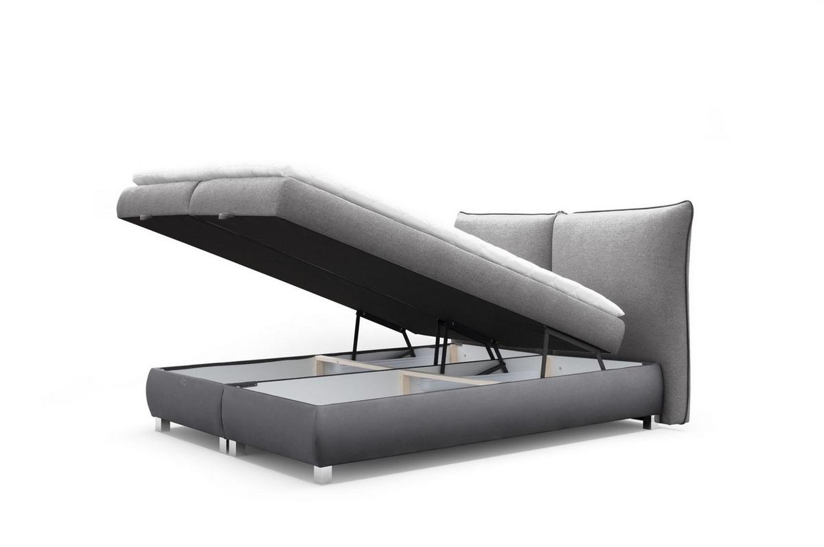 BOXBETT Valentin In Neve - Grau, Holzwerkstoff/Textil (200/200cm) - Fun Möbel