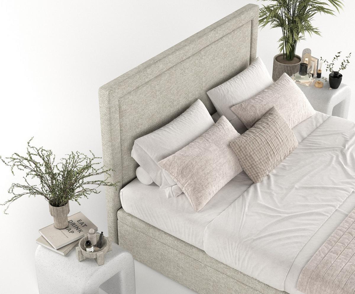 POLSTERBETT Salma mit Stauraum 120/200 cm Beige im Alta Stoff - Beige/Schwarz, Holz/Holzwerkstoff (120/200cm) - AltaBeds