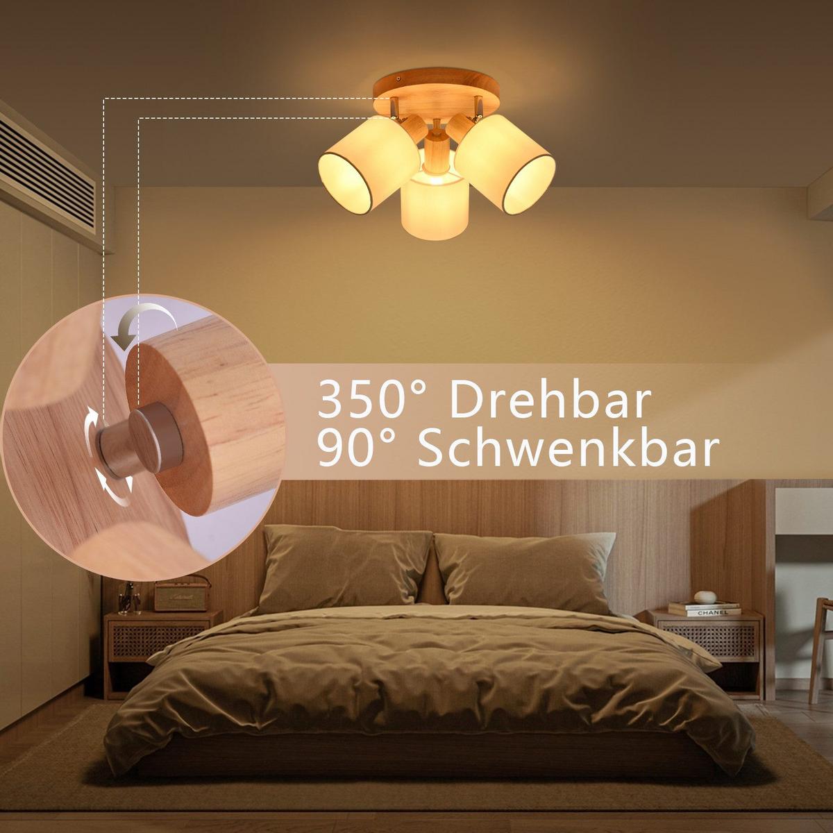 DECKENSTRAHLER Kaiserslautern 3-flammig 20/20/21 cm - Braun, Textil (20/20/21cm) - Nettlife