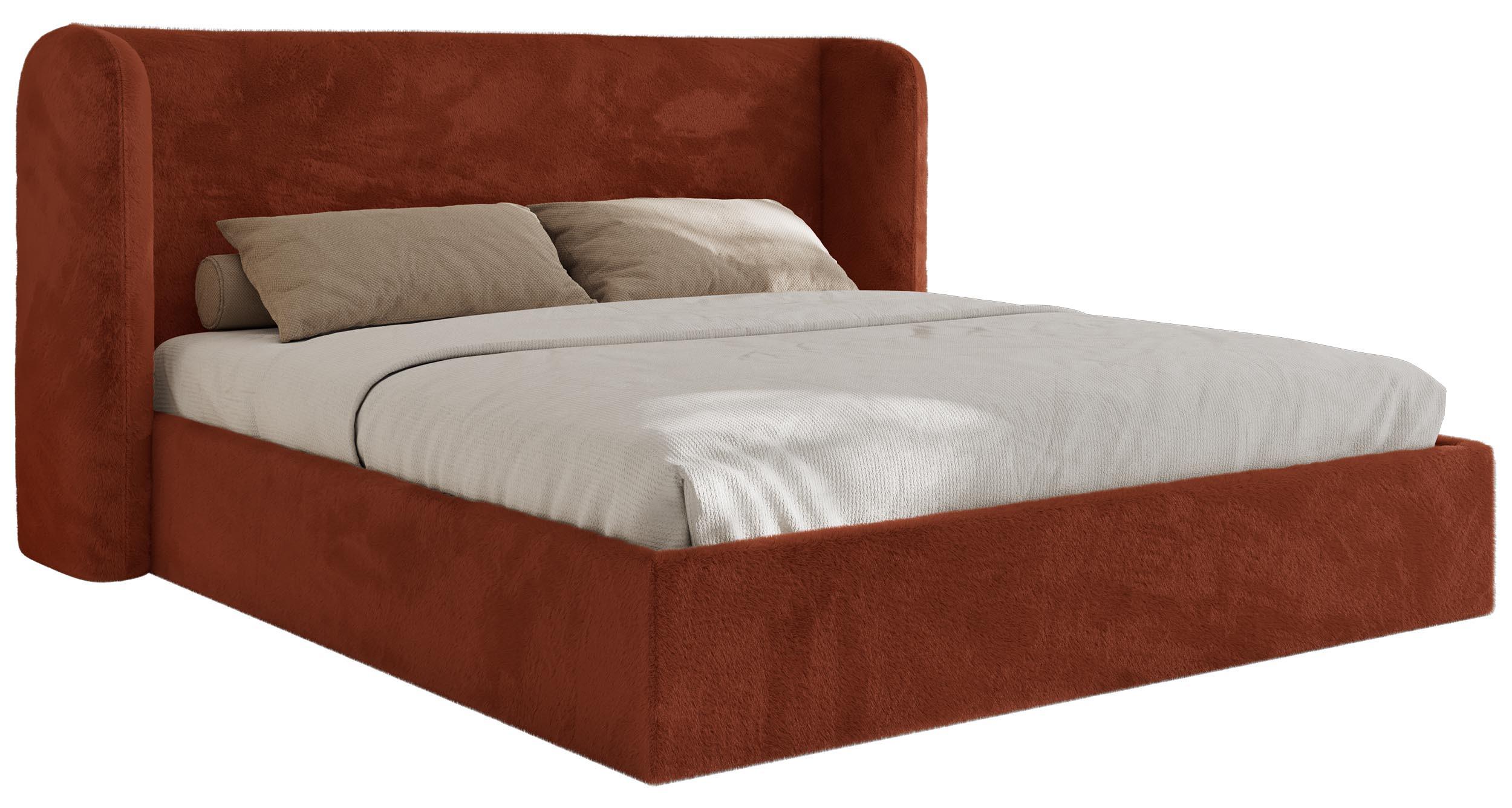 POLSTERBETT EMORA CLASSIC 200/200 - Orange Plüsch - Multipocket-Matratze - Orange, Textil (200/200cm) - MKS