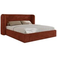 POLSTERBETT EMORA CLASSIC 200/200 - Orange Plüsch - Multipocket-Matratze - Orange, Textil (200/200cm) - MKS