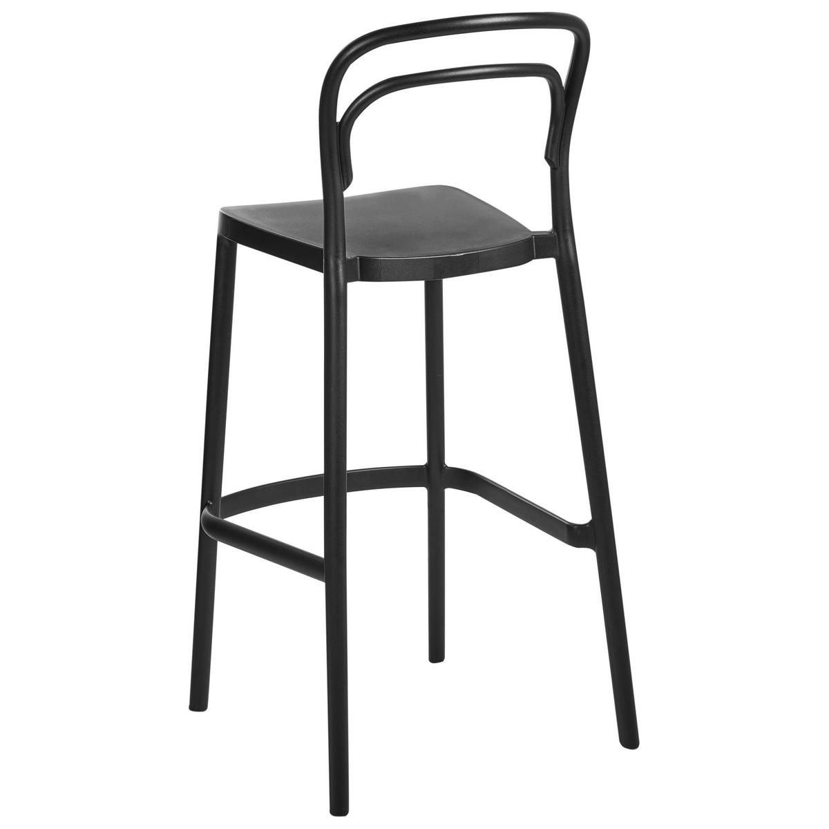 GARTEN-BARHOCKER 2er-Set Schwarz Porano - Schwarz, Kunststoff (48/106/48cm) - Beliani