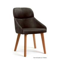 ESSZIMMERSTUHL (4er-Set) Dasya 52x82x63 Eiche geölt/Espresso - Eichefarben/Dunkelbraun, Kunststoff (63/82/52cm) - 58aufmkessel