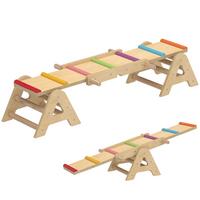 KINDERWIPPE Pappelholz Kiefernholz Mehrfarbig - Multicolor, Holz (38/133cm) - AIYAPLAY