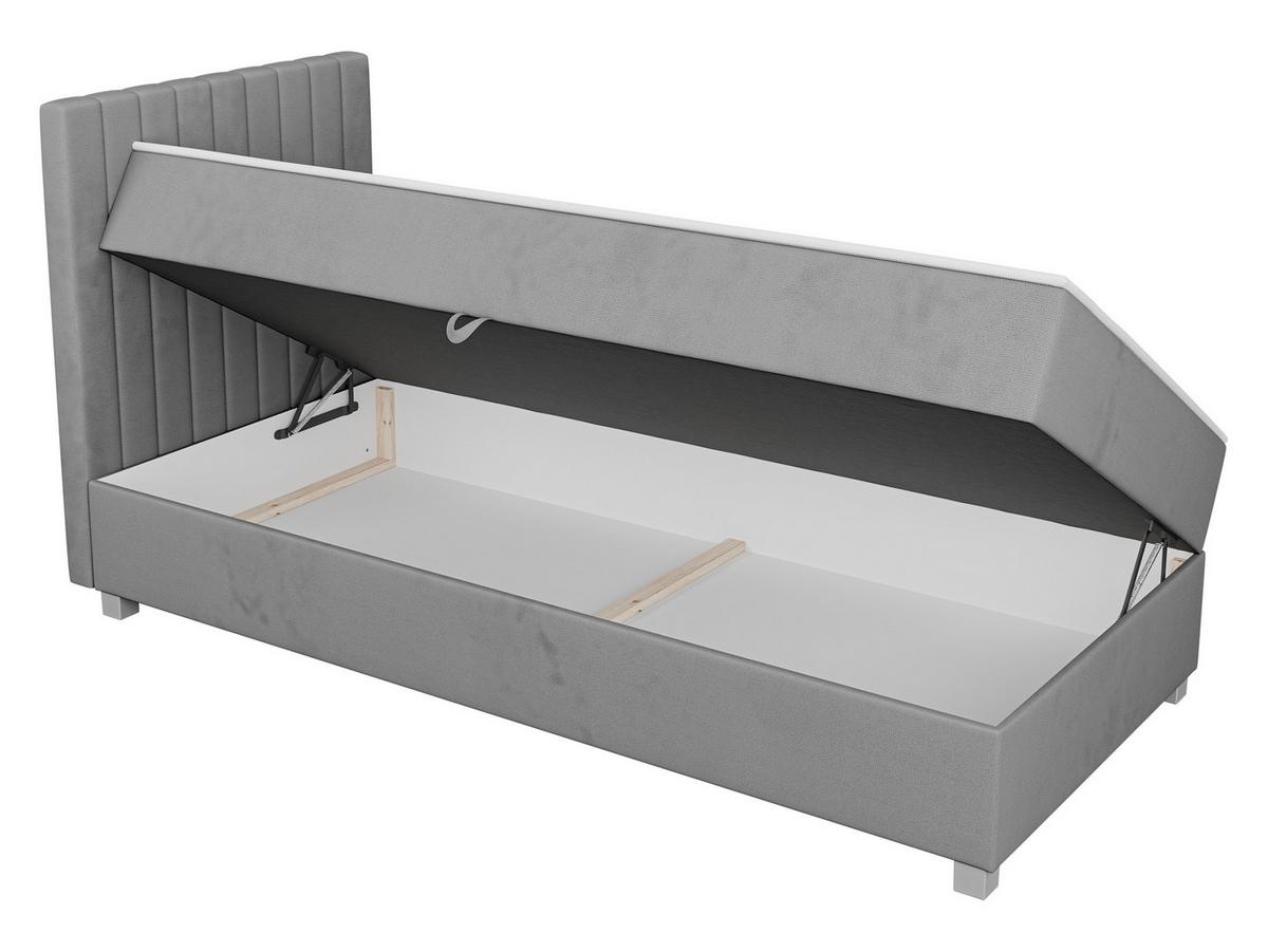 BOXBETT Viki - H3 - Silberfarben/Grau, Holzwerkstoff/Kunststoff (90/200cm) - MIRJAN24