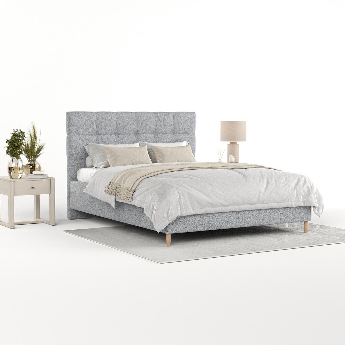 POLSTERBETT Cora 180/200 cm Grau im Riva Stoff - Naturfarben/Grau, Holz/Holzwerkstoff (180/200cm) - AltaBeds