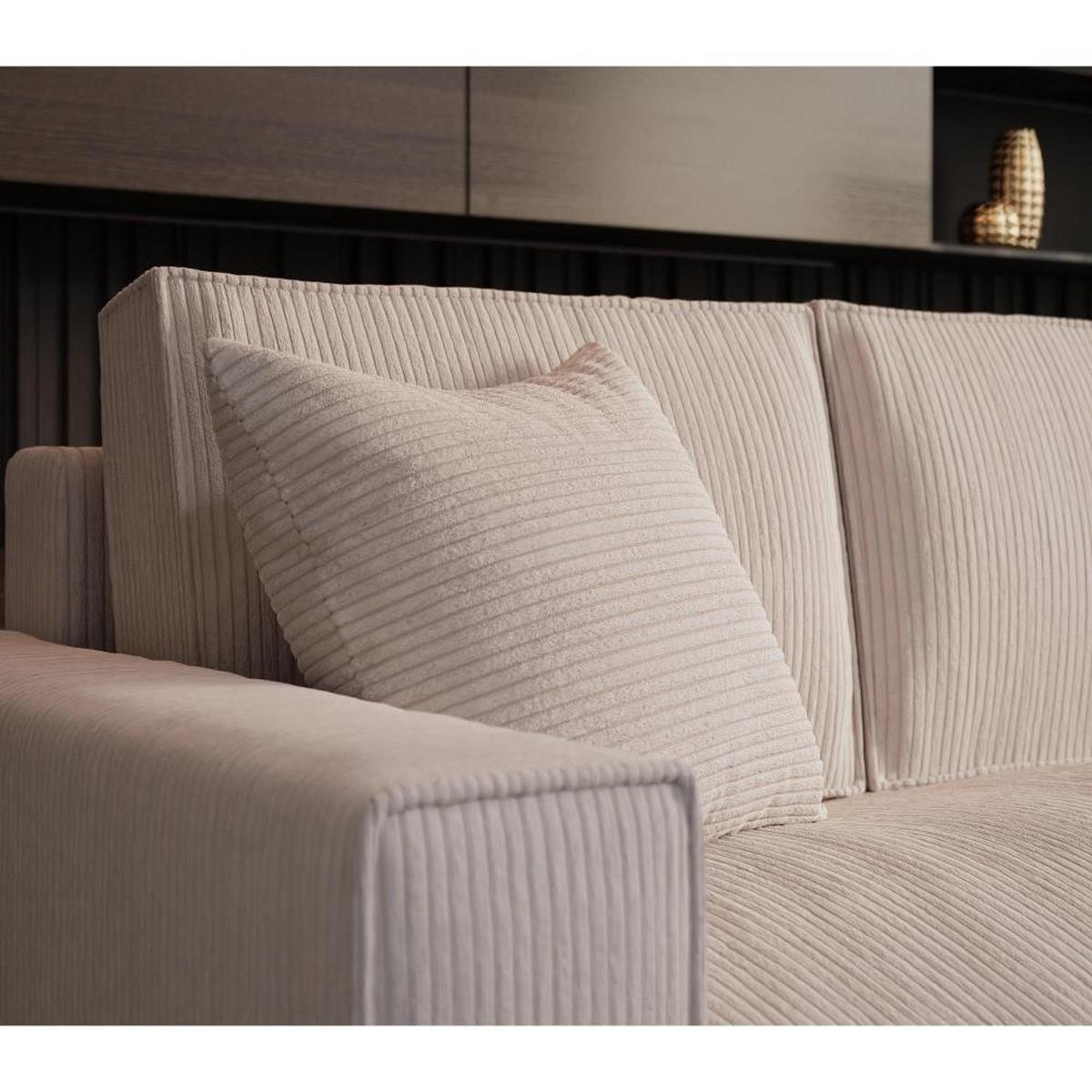 ECKSOFA Parys mit Schlaffunktion und universeller Ottomane, beige - Beige/Schwarz, Kunststoff/Textil (290/185cm) - Beautysofa