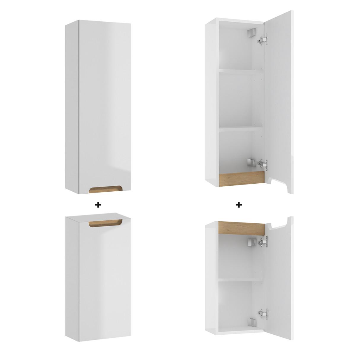 BADMÖBEL 60cm Livia 2er-Set Weiß - Weiß, Holzwerkstoff (60/60/45cm) - Petits-meubles