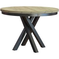 ESSTISCH Kris, Runder, mit Metallbeinen, eiche Artisan+Schwarz - Schwarz/Eiche Artisan, Holzwerkstoff/Metall (100/100/77cm) - Beautysofa
