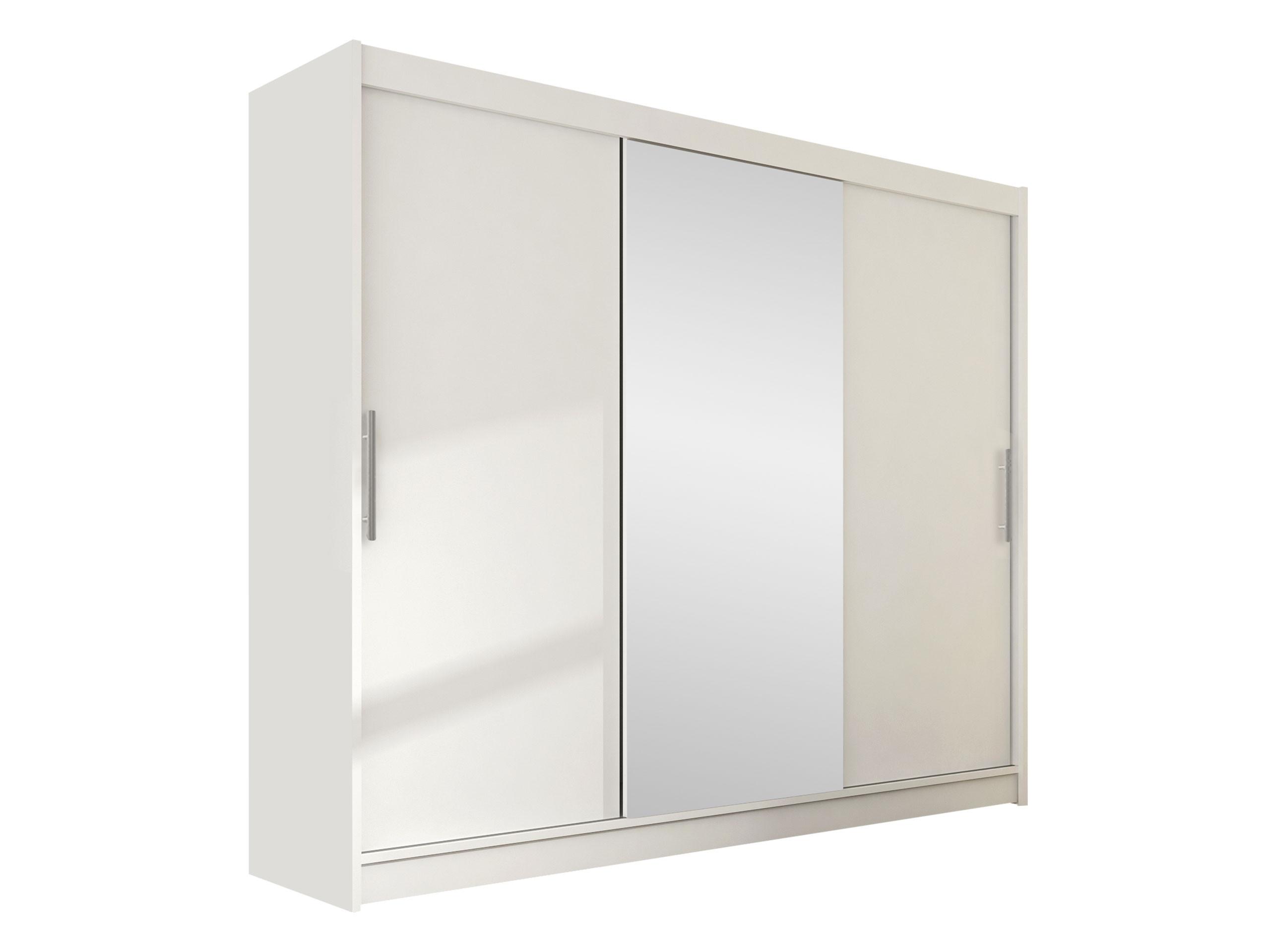 KLEIDERSCHRANK Aston I - Silberfarben/Weiß, Holzwerkstoff/Kunststoff (250/215/58cm) - MIRJAN24