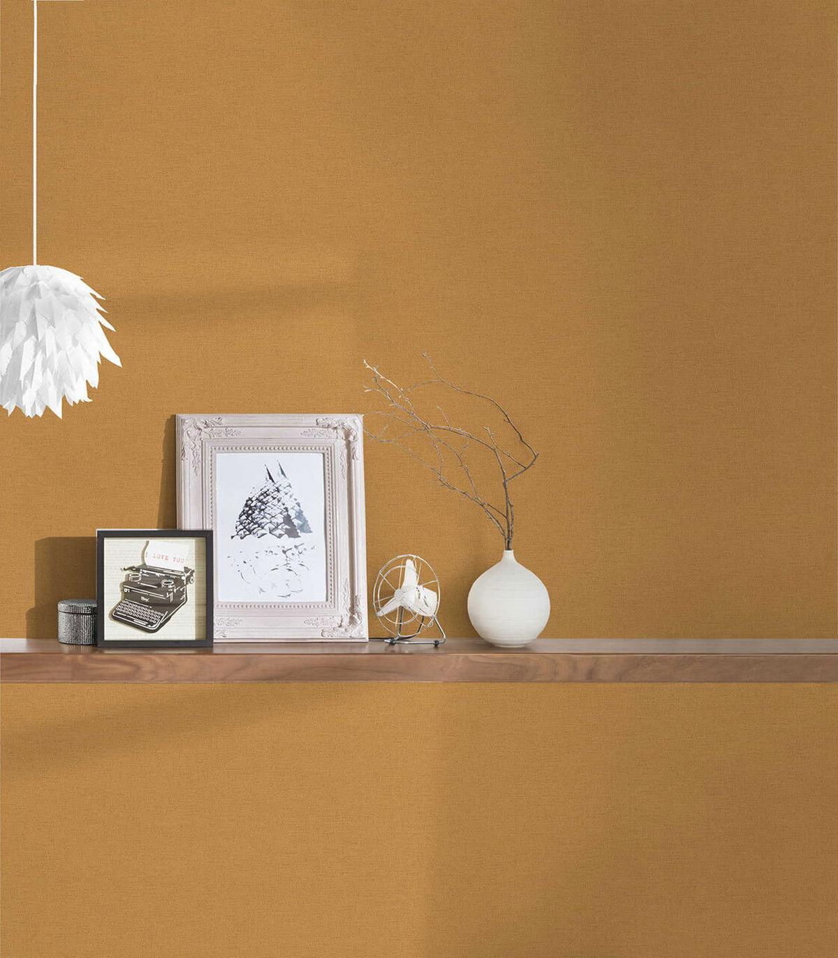 VLIESTAPETE Braun 53/1005 cm - Gelb, Textil (53/1cm) - KUNSTLOFT