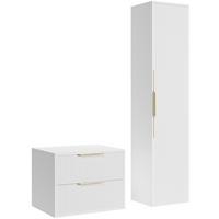 BADMÖBEL-SET Rimini 2 Teile Weiß Matt - 80 x 46 x 46 cm - Weiß, Holz (80/46/46cm) - Badplaats