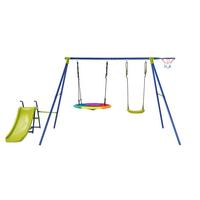 SCHAUKELSET 4-in-1 Blau - Blau, Metall (350/171/151cm) - COSTWAY