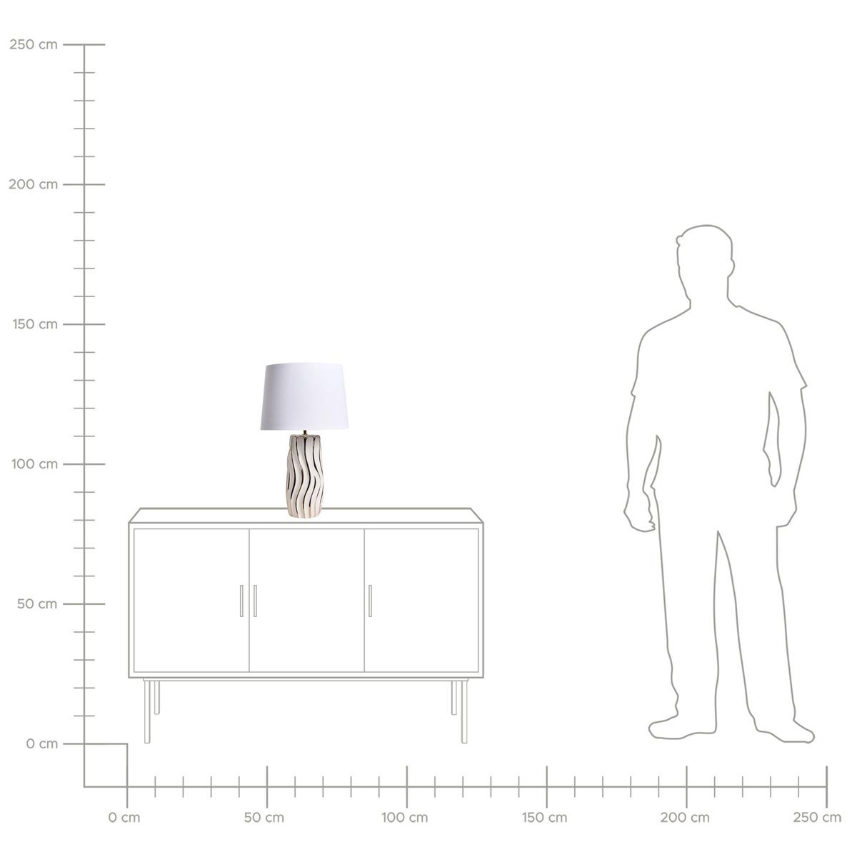 TISCHLAMPE Keramik Weiß Patuca - Goldfarben/Weiß, Keramik (32/32/54cm) - Beliani