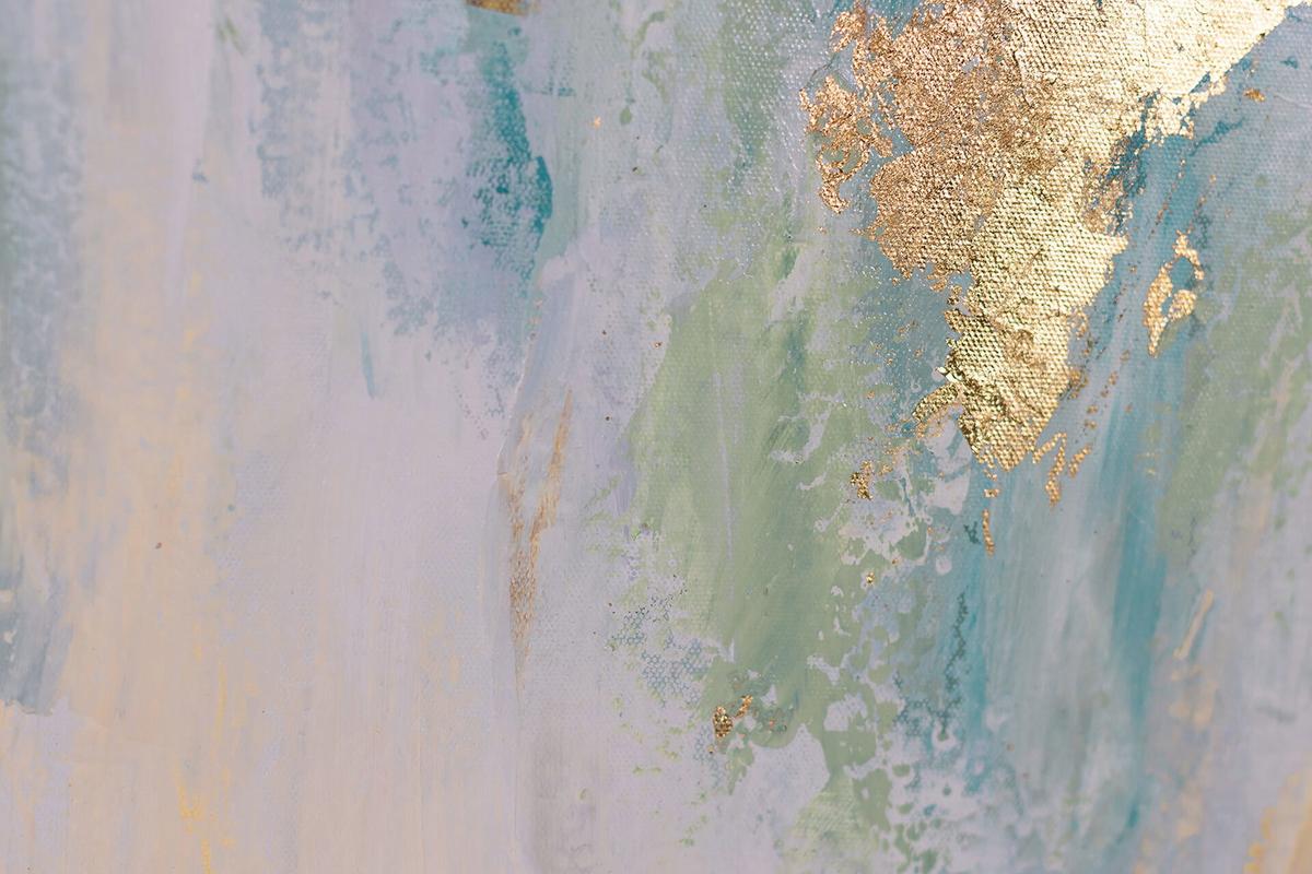 ACRYLBILD HANDGEMALT 75/100 cm - Türkis/Beige, Holz/Textil (75/100cm) - KUNSTLOFT