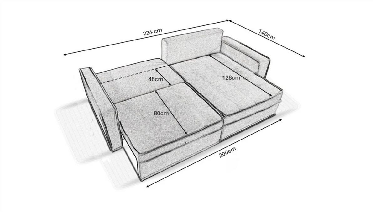 ECKSOFA Bendik In Poso - Grau, Holzwerkstoff/Textil (224/140cm) - Fun Möbel