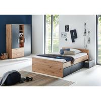 JUGENDZIMMER SET 3-tlg. Bett Kleiderschrank Bettkästen - Anthrazit/Silberfarben, Holzwerkstoff/Kunststoff (120/1/200cm) - arthur berndt