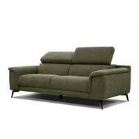 SOFA FIERO 3-Sitzer, olivgrün - Schwarz/Olivgrün, Holzwerkstoff/Textil (212/82/103cm) - Wozimo