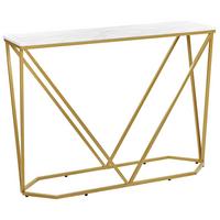 KONSOLENTISCH Marmoroptik weiß/gold Hazen - Goldfarben/Weiß, Holzwerkstoff (30/100/75cm) - Beliani