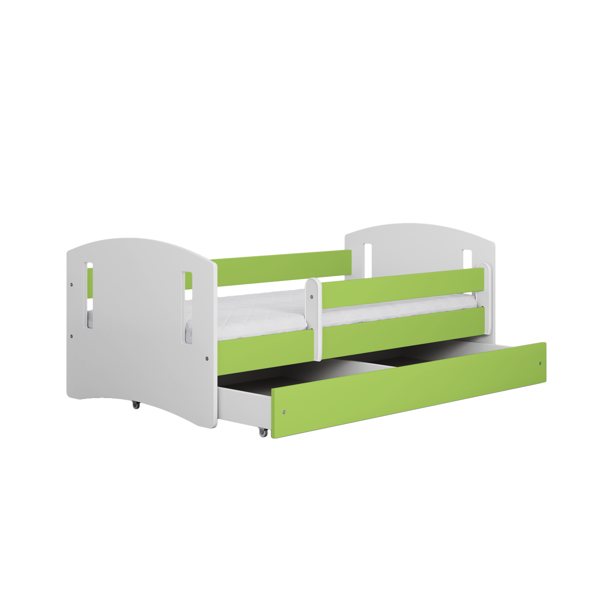 KINDERBETT CLASSIC II mit Schublade ohne Matratze Grün 90/65/144 - Grün, Holzwerkstoff (80/140cm) - RAUMHIRSCH FURNITURE