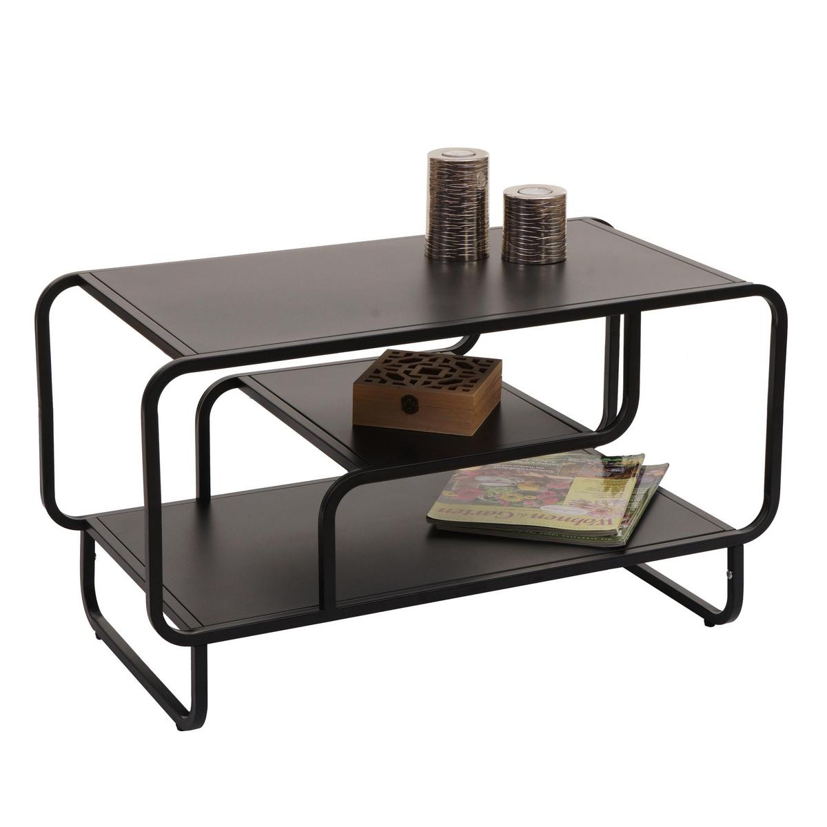 COUCHTISCH rechteck Schwarz - Schwarz, Metall (40/80/45cm) - MCW