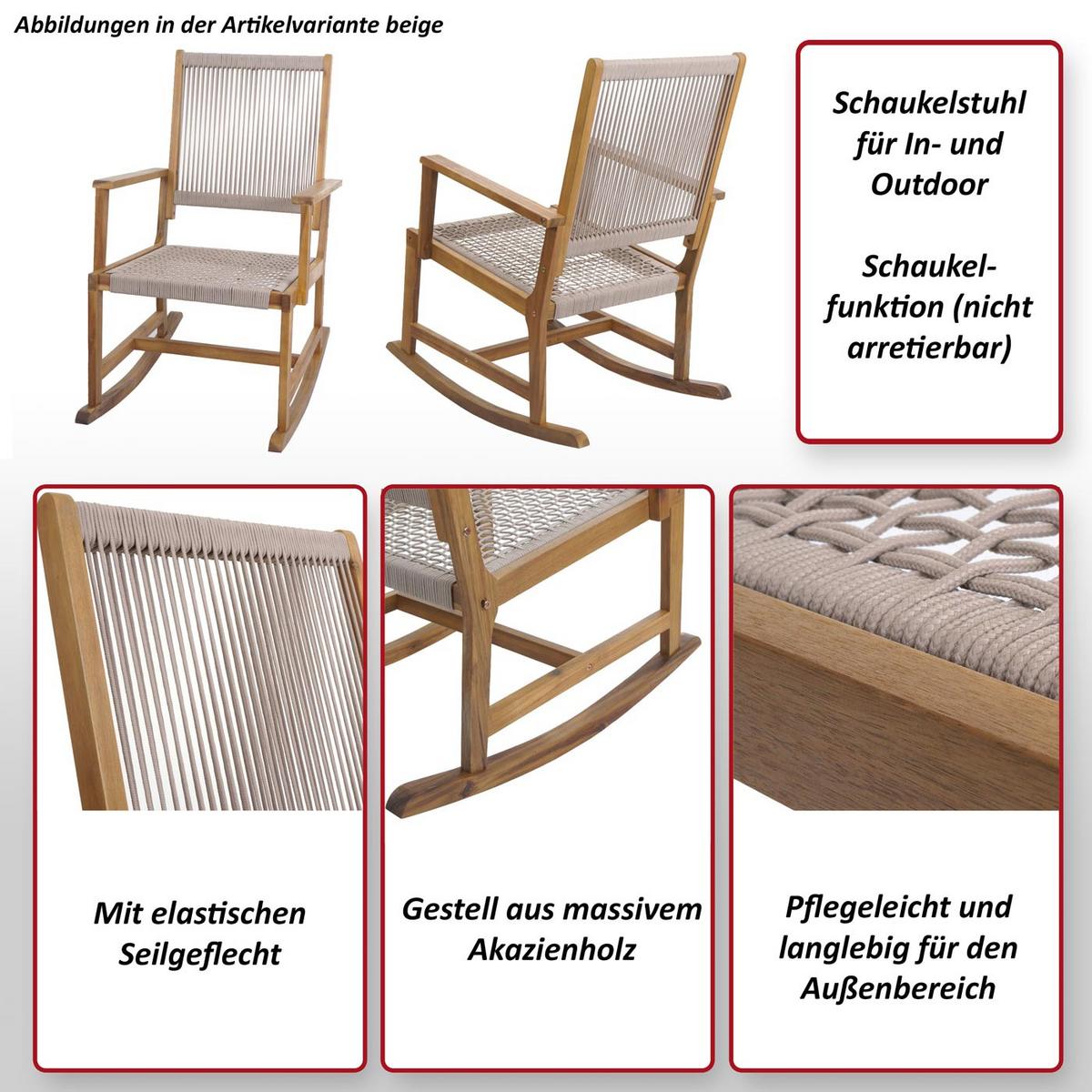 SCHAUKELSTUHL Beige - Beige, Holz (65/102/92cm) - MCW