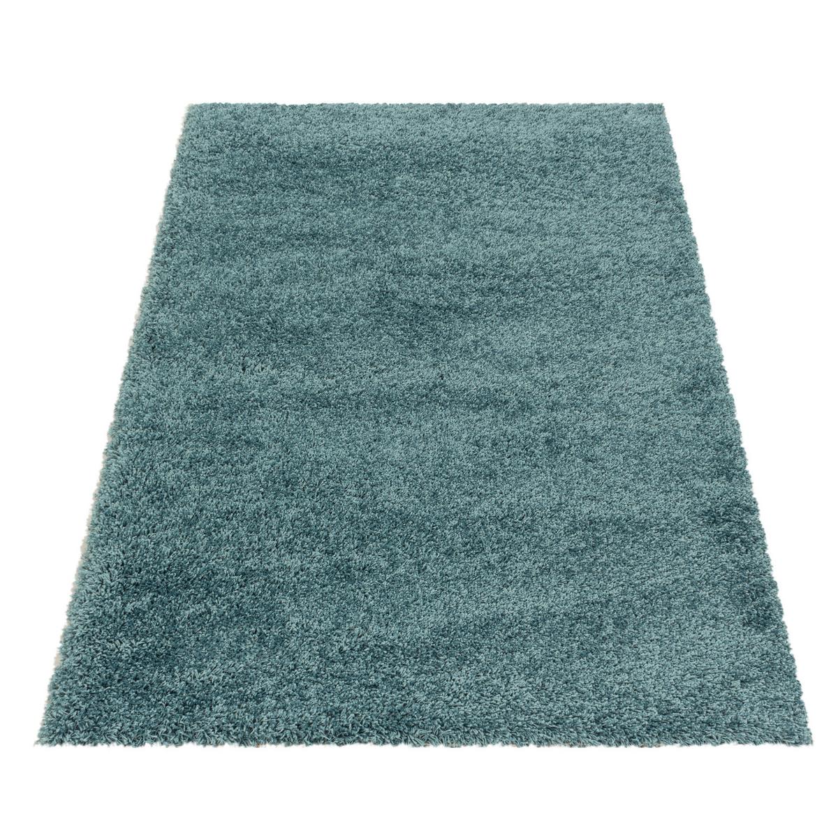 TEPPICH Hochflor SPREE in Türkis, einfarbig, 240 x 340 cm - Blau, Textil (340/240cm) - KADIMA DESIGN