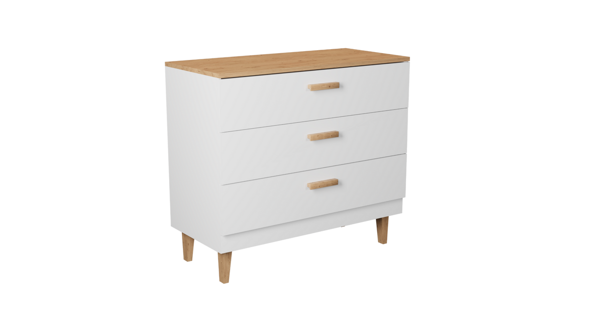 KOMMODE Denver Weiß 100/90/47 - Weiß, Holzwerkstoff (100/90/47cm) - RAUMHIRSCH FURNITURE