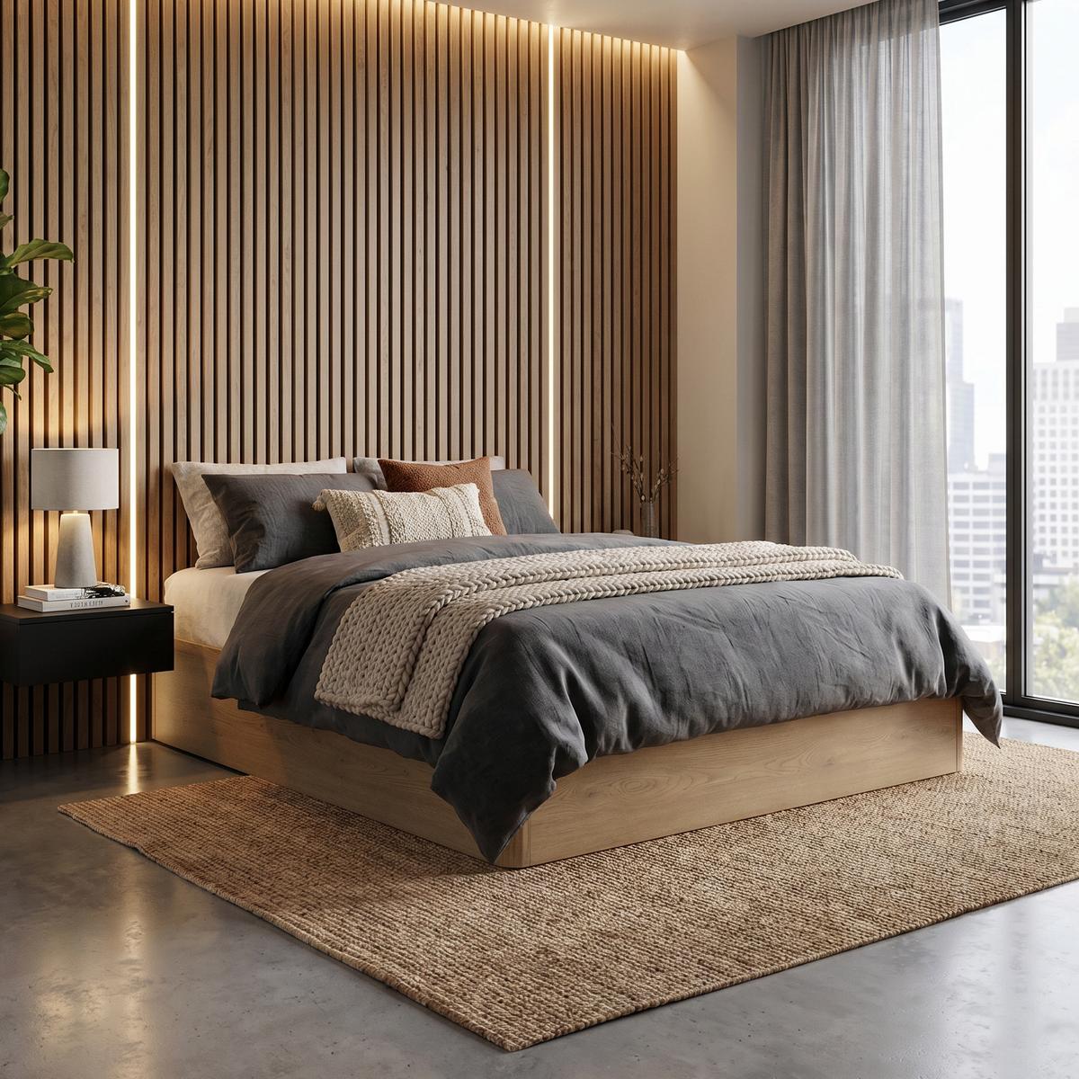 BETT Sara mit Bettkasten und Taschenfedernmatratze 26 cm, 160x200, Cremona Eiche - Eichefarben, Holzwerkstoff (160/200cm) - Beautysofa