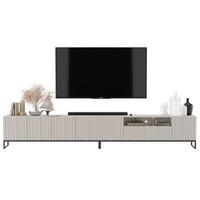 TV-LOWBOARD 2er-Set Elpis2 Kaschmir matt mit schwarzem Metallrahmen 150 cm - Kaschmir, Holzwerkstoff (300/51.5/36.5cm) - Meble Lindner