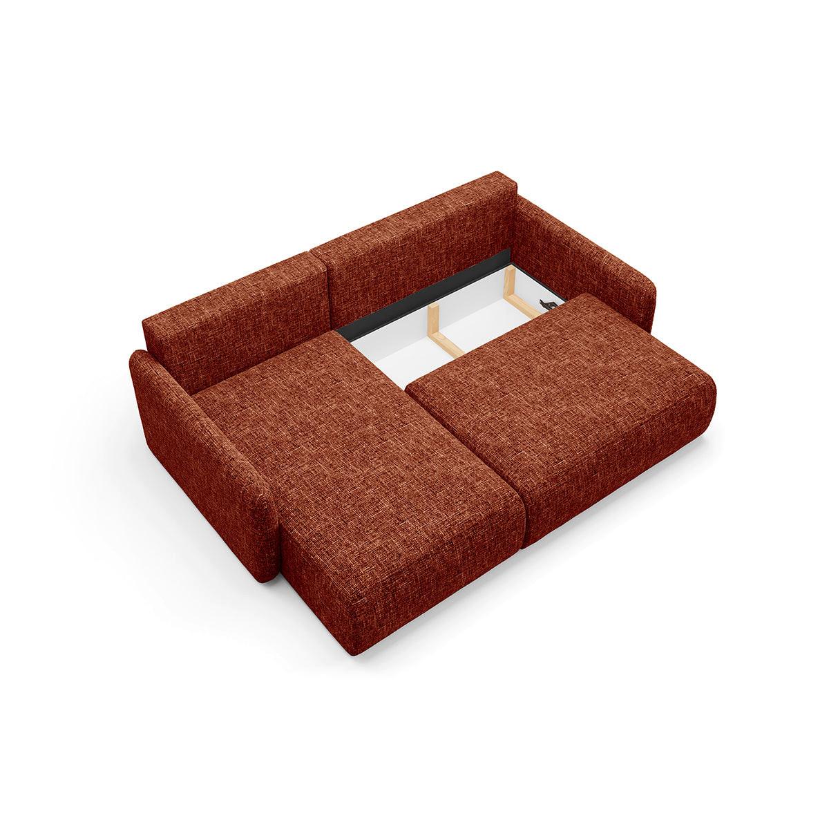 ECKSOFA Lazare 3 Sitzplätze Terracotta - Orange, Holz (217/148cm) - Petits-meubles