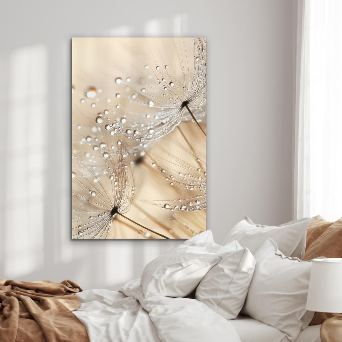 METALLBILD Löwenzahn - Abstrakt - Natur - Beige 80x120 cm - Braun, Metall (80/120cm) - MuchoWow