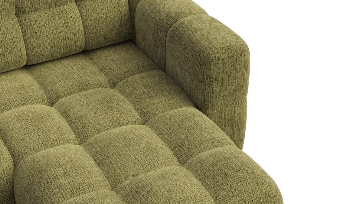 ECKSOFA CLOUDI 4-Sitzer rechts, olivgrün - Schwarz/Olivgrün, Holz/Textil (294/160cm) - Wozimo