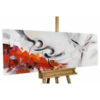 ÖLGEMÄLDE 150/50 cm - Rot/Grau, Holz/Textil (150/50cm) - KUNSTLOFT