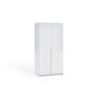 DREHTÜRENSCHRANK AMARA 100/204/58cm 2-türig Weiß - Weiß, Holzwerkstoff (100/204/58cm) - MASSENO
