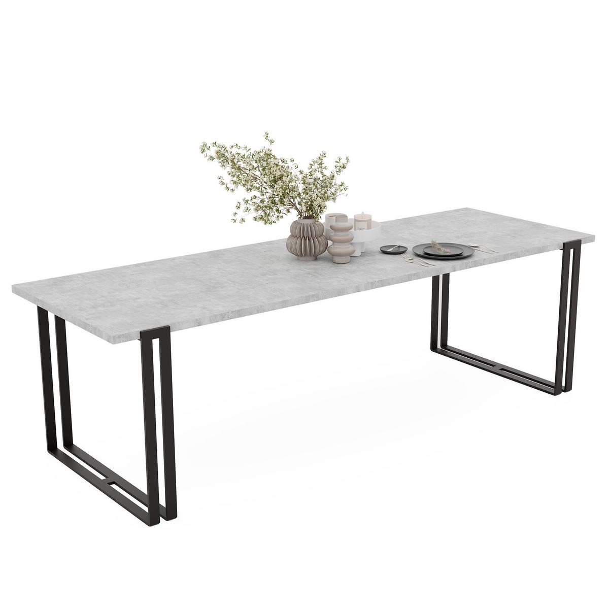 TISCH ausziehbar aus MDF, Grau - Schwarz/Grau, Holzwerkstoff (120/80/76cm) - Idohome
