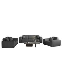 SOFASET Celes Premium 3-2-1 Stoff Scala - Anthrazit, Holzwerkstoff/Textil (225/73/88cm) - Fun Möbel