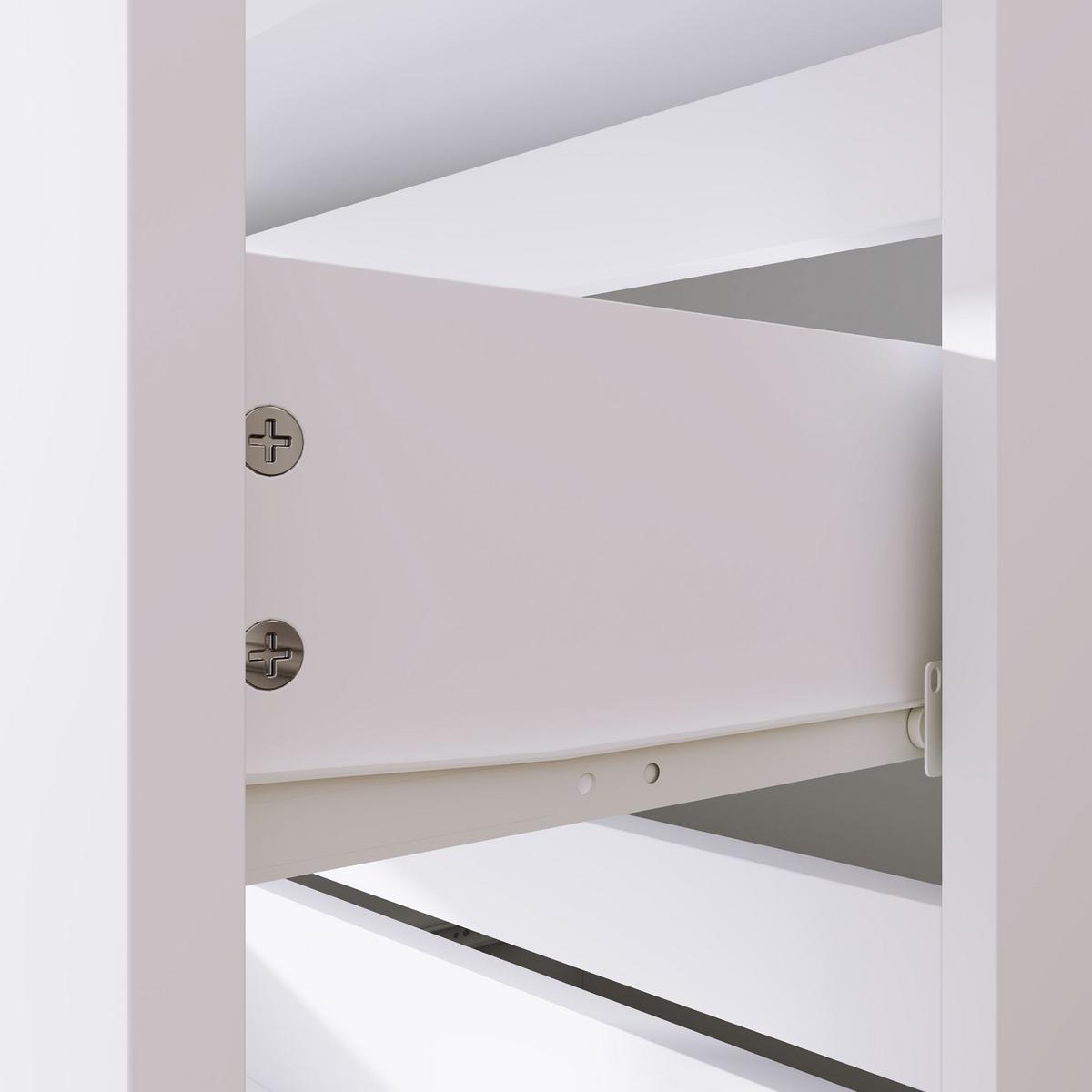 SCHUBLADENSCHRANK, MDF, Weiß, 55 x 33 x 80 cm - Weiß, Metall (33/80/55cm) - HOMCOM