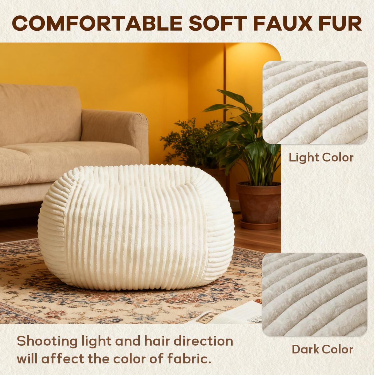 SITZSACK XXL Beige aus edlem Cord Ergonomischer Montagefrei - Beige, Textil (34/24/34cm) - Urban Meuble