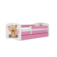 KINDERBETT Teddybärblumen mit Schublade 180/80 90/61/184 - Rosa, Holzwerkstoff (80/180cm) - RAUMHIRSCH FURNITURE