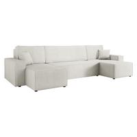 WOHNLANDSCHAFT Karl U - Creme/Schwarz, Holz/Kunststoff (312/82/145cm) - MIRJAN24