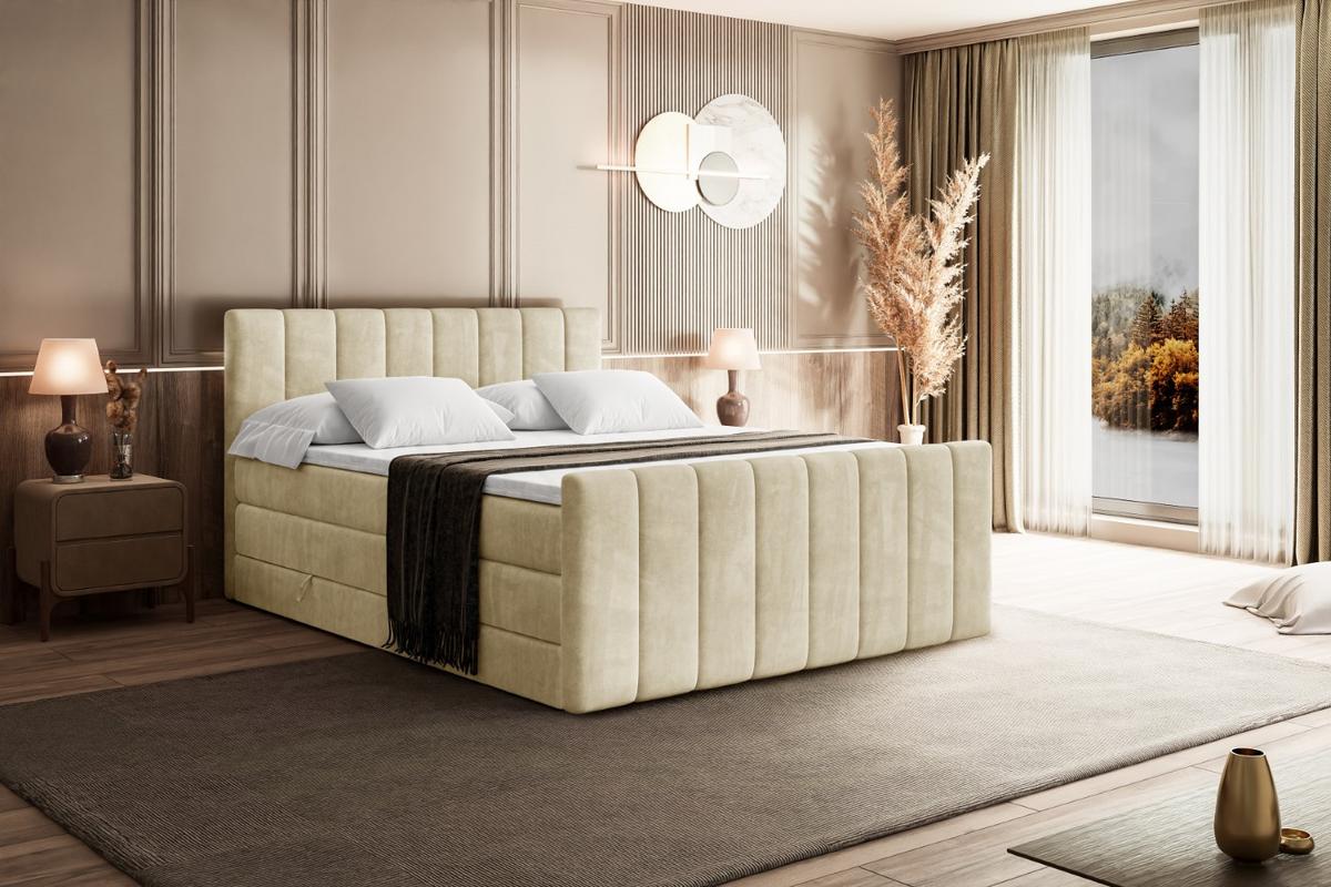 BOXSPRINGBETT OTTA-Z KING - 120x200 - H3/H4 - Beige - Beige, Holzwerkstoff (120/200cm) - ALTDECOR