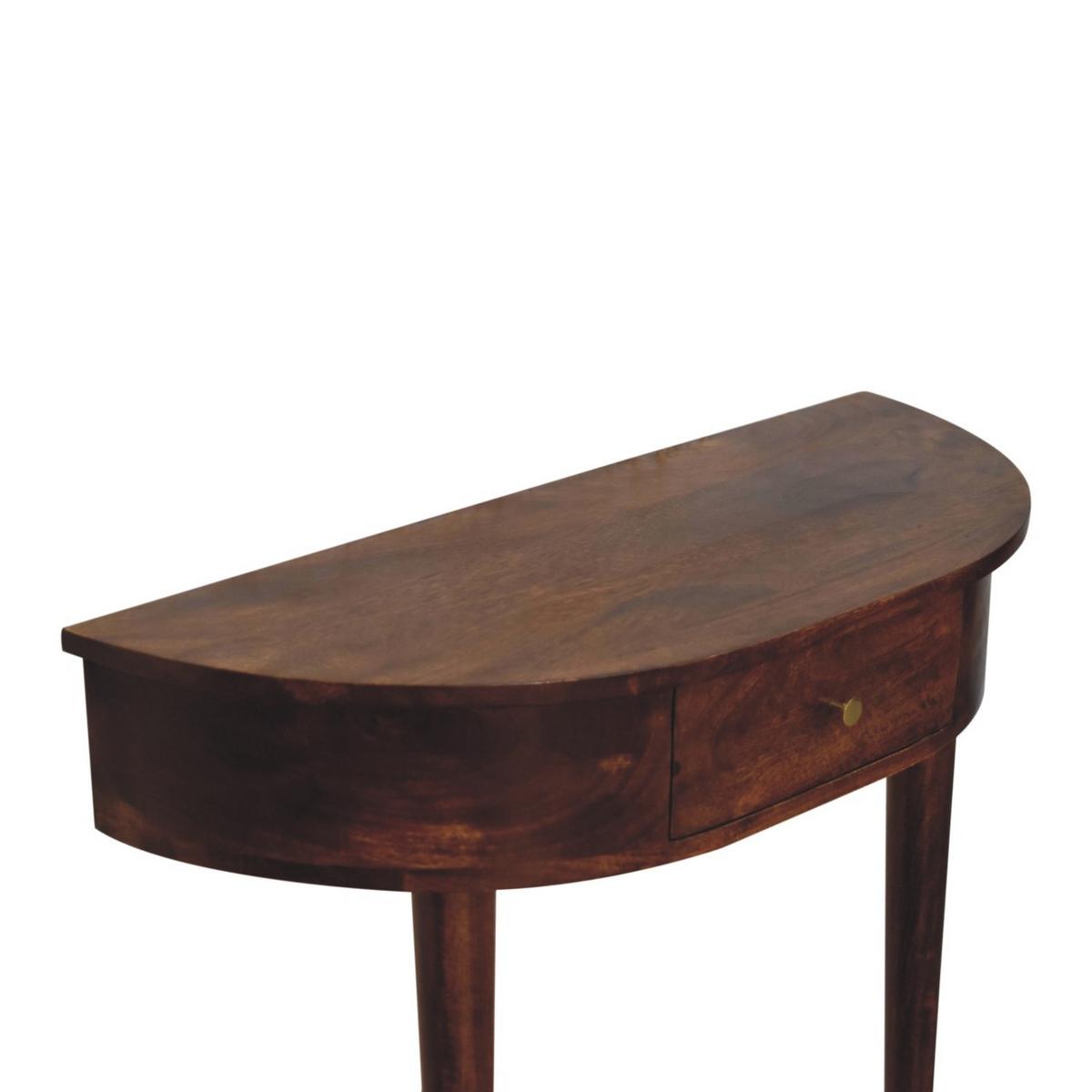 KONSOLE Rückwandfrei Montiert Kastanie, 1 Schublade, Dunkelbraun - Dunkelbraun/Messingfarben, Mangoholz/Holz (32/80/80cm) - Artisan Furniture